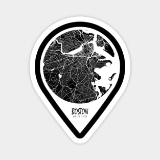 Boston, USA City Map - Travel Pin Magnet