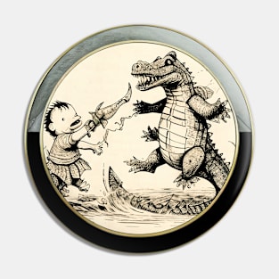 Crocodile Hunting Toddler Pin