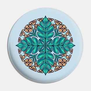 Native flower leaves mandala Pin