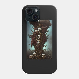 Dystopian Artwork | Horror Art Skulls | Dystopia Painting | Dark and Gloomy Arts Phone Case