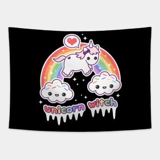 Kawaii Unicorn Witch Tapestry