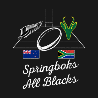 South Africa New Zealand Rugby Rivalry | Springbok & All Black Supporters T-Shirt