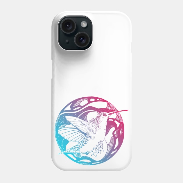 Dual Color Circle of The Hummingbird Phone Case by kenallouis