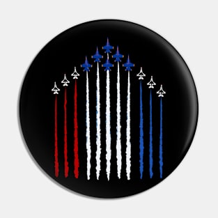 USA Red White and Blue Fighter Jets 4th of July Funny Patriotic Pin