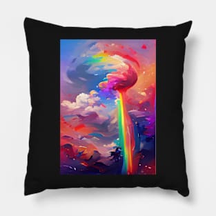 ABSTRACT RAINBOW ILLUMINATING LIGHTNING Pillow