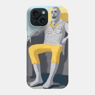 10 foot gray giant sitting in lounge chair Phone Case