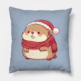 Fat Christmas Marmot Pillow