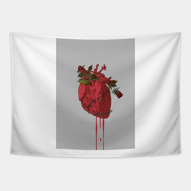 flower heart Tapestry by aesthetic shop