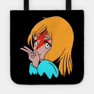 Cute Anime Girl With Red Flash on Her Face Tote