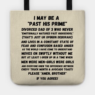 Funny Oddly Specific Divorced Boomer Dad Tote