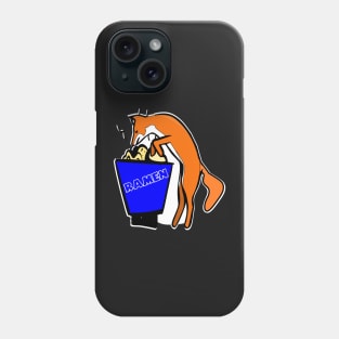 Kawaii Fox eating Ramen Noodles Phone Case