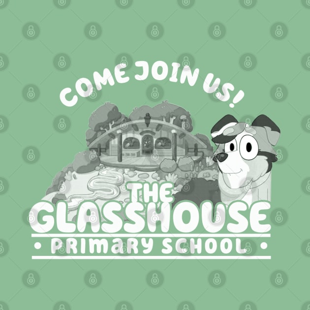 Bluey Glasshouse Primary School B/W by Classic_ATL