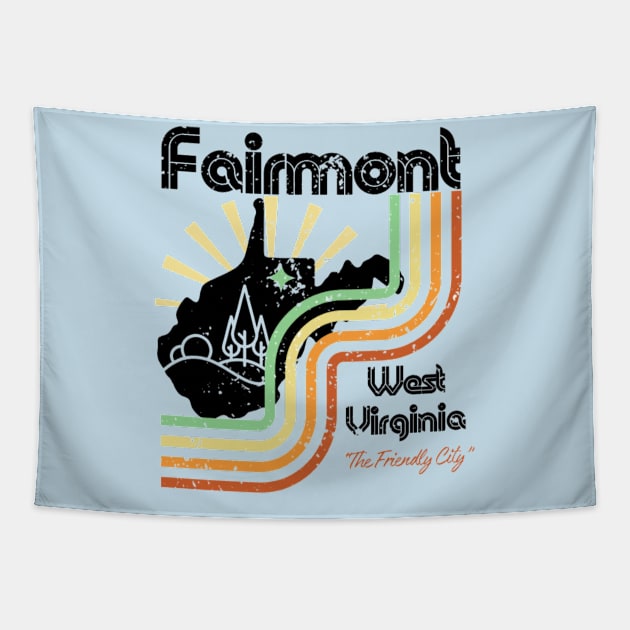 Fairmont West Virginia The Friendly City Retro Tapestry by Instereo Creative