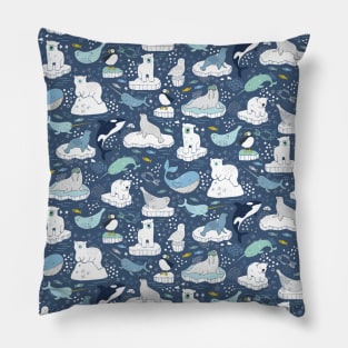 Arctic Animals pattern - cute animal design Pillow