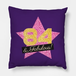 84th Birthday Gifts Women Fabulous - Pink Gold Pillow