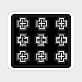 Simple Aztec Black Cross Magnet