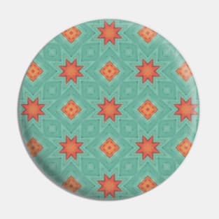 Green Orange Pattern Pin