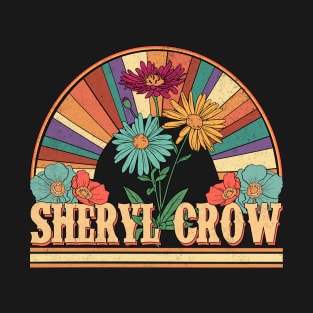 Sheryl Flowers Name Crow Personalized Gifts Retro Style T-Shirt