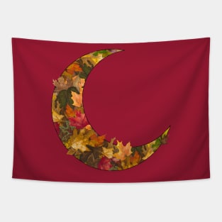 Autumn Leaves Moon Tapestry