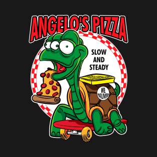 Angelo'S Pizza - Mutant Turtle Skateboard Pizza Delivery T-Shirt