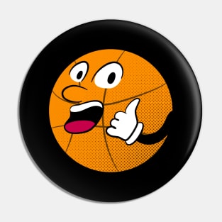 Retro Basketball Funny Cartoon Basketballer Pin