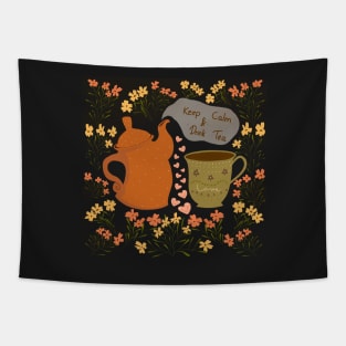 Keep Calm and Drink Tea Tapestry