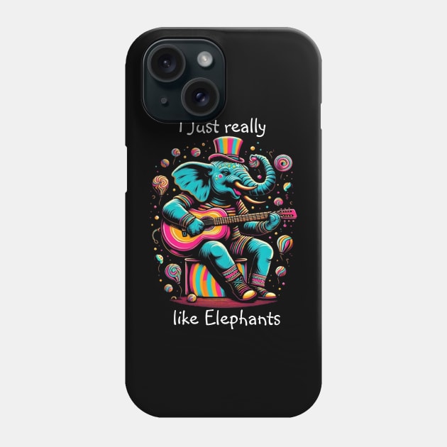Melodic Pachyderm: Elephant Strumming a Guitar Phone Case by coollooks