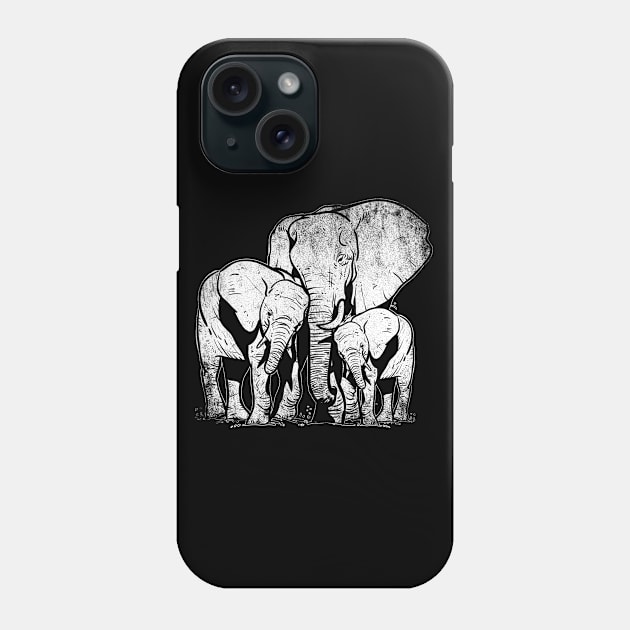 Safari Africa Retro Elephants Phone Case by shirtsyoulike