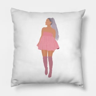 Ari in Pink Flower Dress Outfit Fan Art Pillow