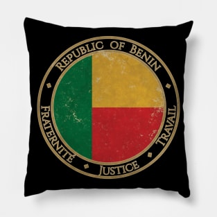 Vintage Republic of Benin Africa African Flag Pillow