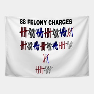 88 FELONY CHARGES - Red, White & Blue - Front Tapestry