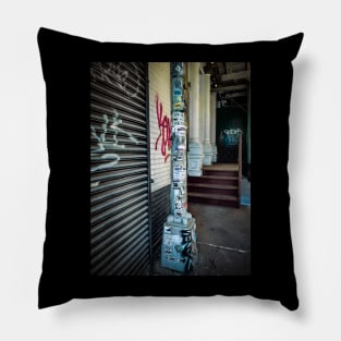 SoHo Graffiti Stickers Manhattan New York City Pillow