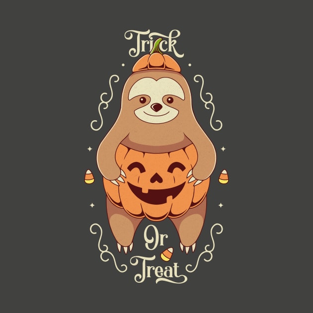 Sloth Trick or Treat by Alundrart