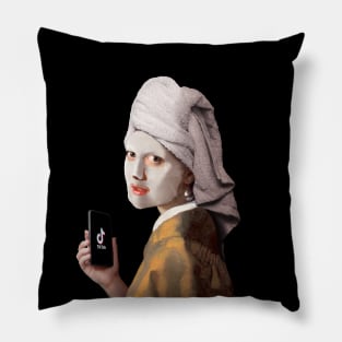 Girl with TikTok Pillow