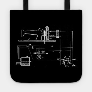 Driving Arrangements for Sewing Machine Vintage Patent Hand Drawing Tote