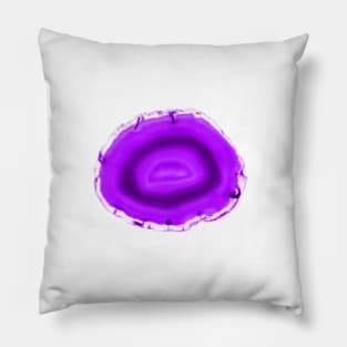 Ultra voilet agate mineral cross section background Pillow