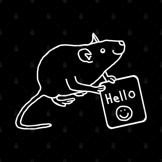 White Line Mouse Rat says Hello by ellenhenryart