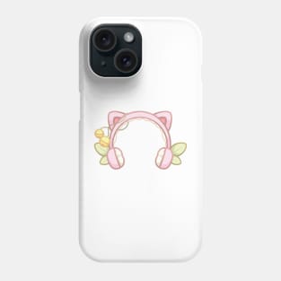 Cute Cozy Pink Gaming Console Cat Ears Headphones Phone Case