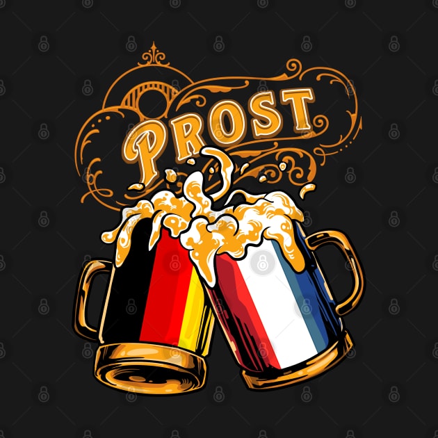 Oktoberfest Wiesn Prost Deutschland - the Netherlands Tshirt by TonTomDesignz