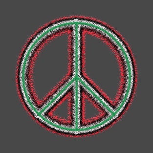 Peace Symbol in Palestine Flag Colors T-Shirt