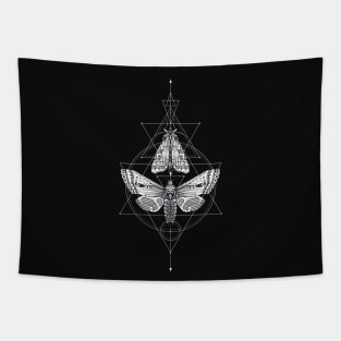 Skull Moth & Occult Geometry • Goth Tapestry