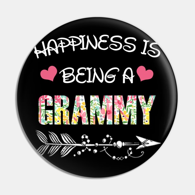 Happiness is being grammy floral gift Pin by DoorTees