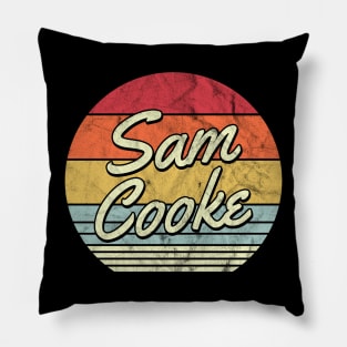 Sam Cooke Retro 70s Style Sunset Pillow