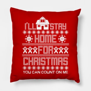 Funny Ugly Christmas Sweater Stay Home Quarantine Pillow