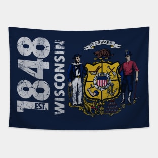 Vintage 1845 Wisconsin State Flag Tapestry