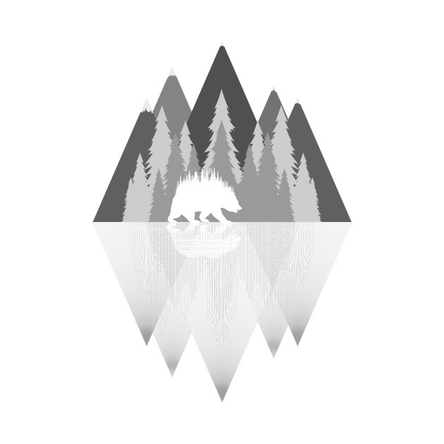 Gray Mountains and Bear by Bongonation