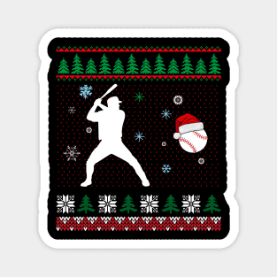 Christmas Baseball T-Shirt For Kids Men Ball Santa Pajama Magnet