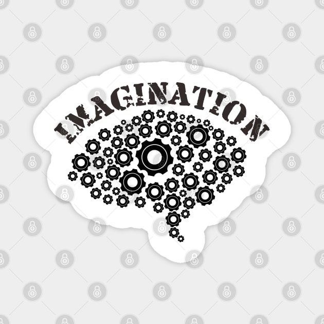 Brain Machine Imagination White Magnet by radeckari25