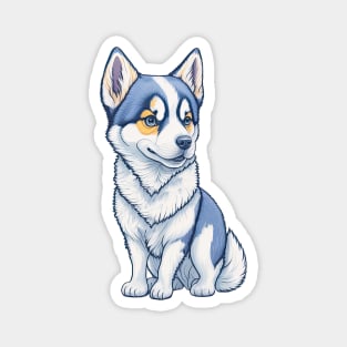 Pastel Siberian Cute Husky Dog Magnet