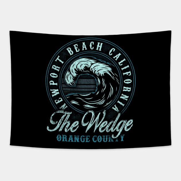 The Wedge Tonal Retro Surf Beach Tapestry by PacPrintwear8